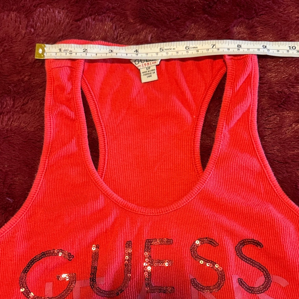 GUESS Red Crop Top with Logo - Picture 6 of 11